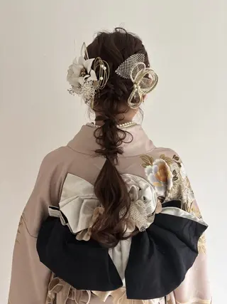 ロング ヘアアレンジ 暖色カラー /ヘアアレンジ/花鈴のヘアスタイル