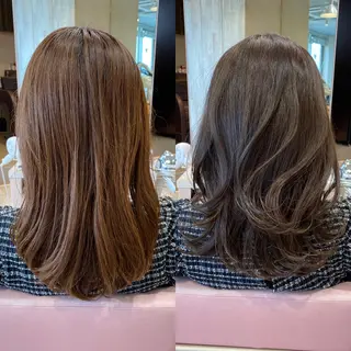 ミディアム カラー On所属・顔まわりカット🌟 くびれヘア/寺門遥輝のヘアスタイル