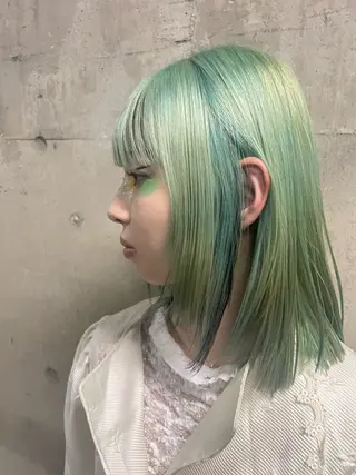 セミロング カラー パーマ/ハイトーン 🌀中川航亜🌀のヘアスタイル