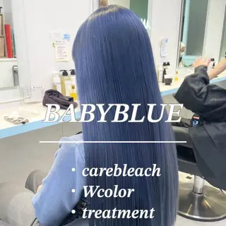 ロング カラー ヘアアレンジ 🩵ダメージレス艶感 ハイトーン🩷のヘアスタイル