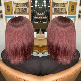 セミロング カラー レイヤー/ボブ/ ミニボブ/AOIのヘアスタイル