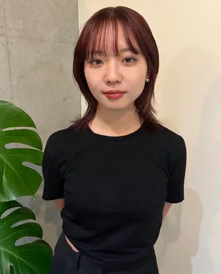 ミディアム カラー レイヤーカット/ハイ トーンカラー/きらのヘアスタイル