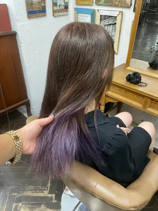 セミロング カラー 👑派手髪/カット 👑ANRYのヘアスタイル