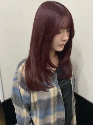 ロング カラー 渋谷🖤 艶髪🖤透明感カラーのヘアスタイル