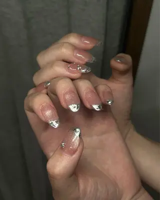 ネイル Haluca 長さ出し🍀のネイルデザイン