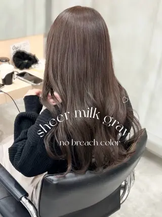 ロング カラー misaki🩰🤍 まろみ透け感カラーのヘアスタイル