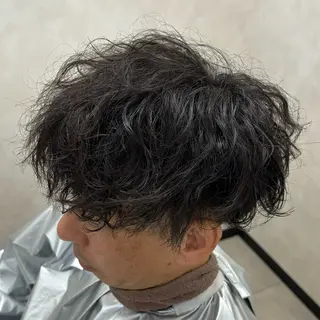ミディアム パーマ メンズ 竹内 滉太のヘアスタイル