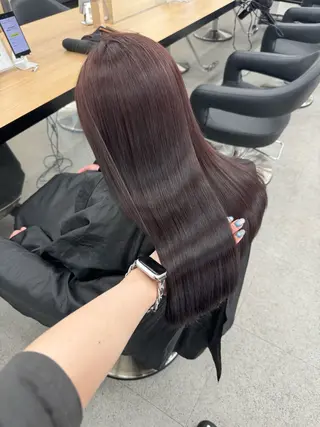 ロング カラー 暗髪🩶ラベンダー/ ブルー/ユウナ🤍のヘアスタイル