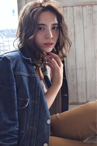 ミディアム カラー パーマ 南堀江🌿パーマ Tetsu【テツ】のヘアスタイル