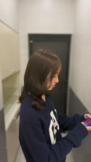 ミディアム Hair&beauty the B  岡崎店所属・磯貝七海/カラー /ブリーチ/縮毛矯正のヘアスタイル