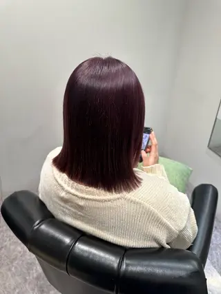 カラー Mio｜ぱつっとボブ ｜髪質改善ストレートのヘアスタイル