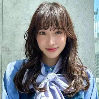 セミロング レイヤー/パーマ/ 艶カラー/💚千琴のヘアスタイル