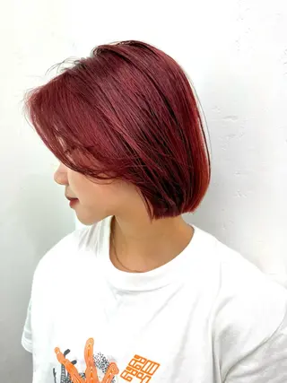 ショート 暖色／艶髪／ ボブ／ ピンク🎀／MARIのヘアスタイル