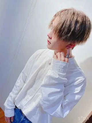 ショート カラー パーマ ヘアアレンジ メンズ ⚠️激安ブリーチで 後悔してる方へ⚠️のヘアスタイル