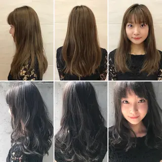 ロング カラー パーマ 杉崎 秀弥のヘアスタイル