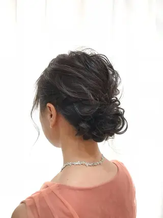 セミロング カラー ヘアアレンジ 渋谷宮益坂 omoのヘアスタイル