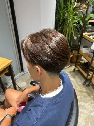 ショート カラー メンズ ブリーチなしカラー /メンズパーマ/原宿のヘアスタイル