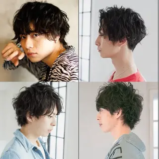 ミディアム パーマ メンズ 佐伯 蓮🦋 メンズ特化のヘアスタイル
