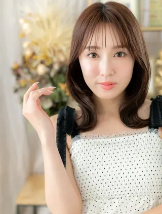 セミロング カラー 艶髪カラー🤍ྀི 強矢　美紗希🩷ྀིのヘアスタイル