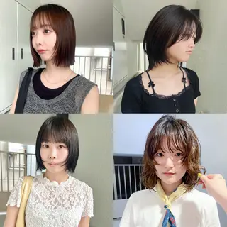 ショート カラー 似合わせ小顔レイヤー 🎀nonokaのヘアスタイル