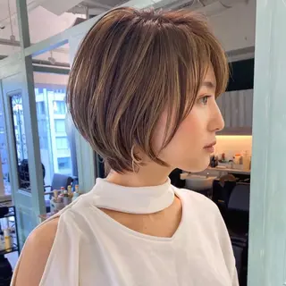 ショート カラー 縮毛/レイヤー 韓国/橋口のヘアスタイル