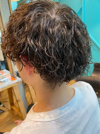 ミディアム パーマ 🌈艶カラー× メンズパーマ永埜🌈のヘアスタイル