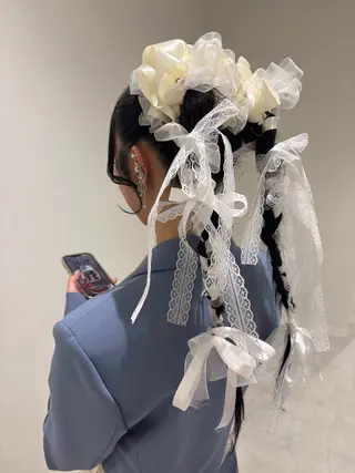 ヘアアレンジ 💗暖色/ブリーチ/ レイヤー/横浜/メイのヘアスタイル