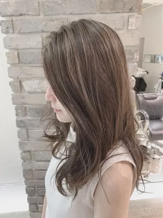 ロング ハイライトカラー メンズカット/杉山誠のヘアスタイル