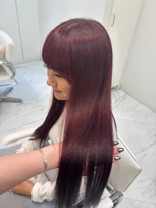 ロング ASAKA🩷韓国 レイヤー×暖色カラーのヘアスタイル