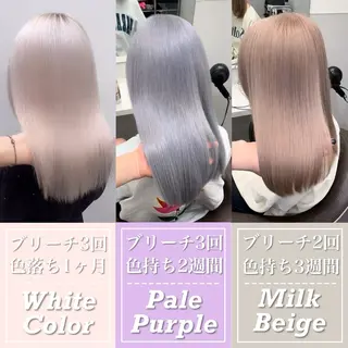 ミディアム カラー 韓国ヘア特化💍 tiam💍ブリーチのヘアスタイル