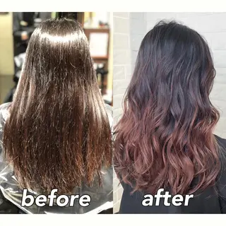 セミロング カラー KIZU 髪質改善 オカルト怪談のヘアスタイル