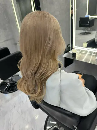 セミロング 透明感/ブリーチ縮毛 /髪質改善/星野純一のヘアスタイル