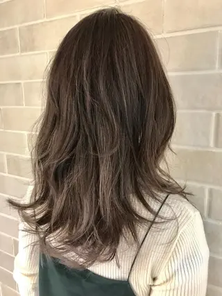 ミディアム カラー パーマ 艶髪カラー&ウルフ フルカワ ヒロズミのヘアスタイル