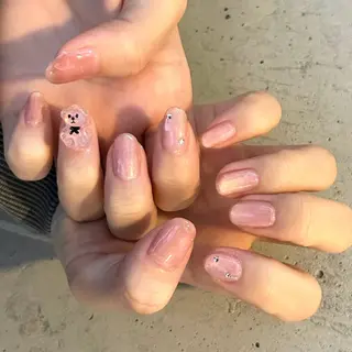 ネイル unwind ┊︎冬っぽネイル🧸のネイルデザイン