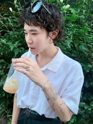 ショート パーマ メンズ 似合わせカット⚪︎ /フェイスレイヤーのヘアスタイル