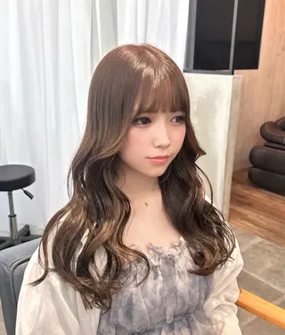 セミロング カラー 韓国×髪質改善カラー 💎hinaのヘアスタイル