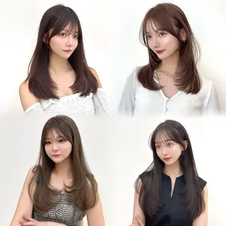 セミロング レイヤーカット/ 顔まわり/アオイのヘアスタイル