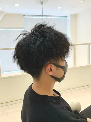 ショート パーマ メンズ 毛流れが作れる 縮毛矯正/渡部純生のヘアスタイル