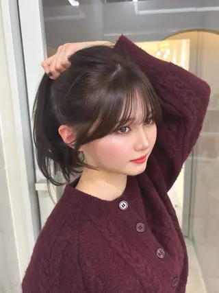 ミディアム 臼杵 晴のヘアスタイル