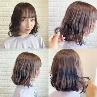 セミロング カラー ヘアアレンジ 🌿‬ ܸAir 透明感🌱西村知佳のヘアスタイル