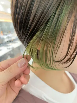 ショート カラー ダメージレスカラー /透明感カラー 上長のヘアスタイル