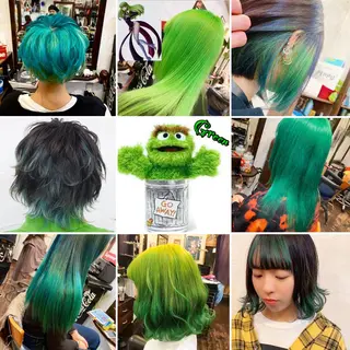 ロング カラー メンズ "PEPPU "所属・派手髪、ハイトーン ショートヘアShinのヘアスタイル