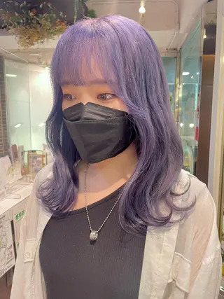 セミロング カラー イザワ アヤ🐇のヘアスタイル