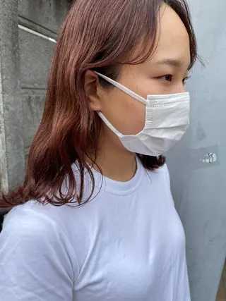 ミディアム カラー ヘアアレンジ satsuki 暖色・ブラウンカラーのヘアスタイル