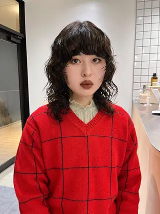 ミディアム パーマ 原宿パーマ kazuのヘアスタイル