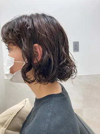 ミディアム パーマ Izumi所属・ヨシアキ/パーマ/ ウルフ/ボブ/メンズのヘアスタイル