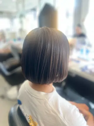 ショート 韓国風顔まわり/ベー ジュ/マツエク♡美咲のヘアスタイル