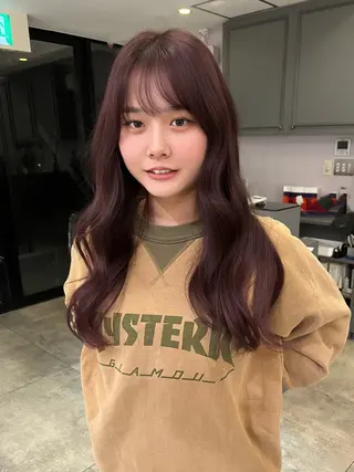 ロング カラー 💚色落ちまで可愛い 髪質改善カラーゆうまのヘアスタイル