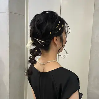 セミロング ヘアアレンジ 🍓☘️有村萌依 /京都駅👩🏻のヘアスタイル