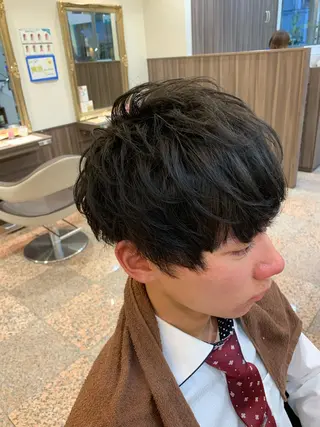 ショート ヘアアレンジ メンズ IwAsh中山所属・✂︎中山ブリーチ・ パーマ✂︎露木智也のヘアスタイル